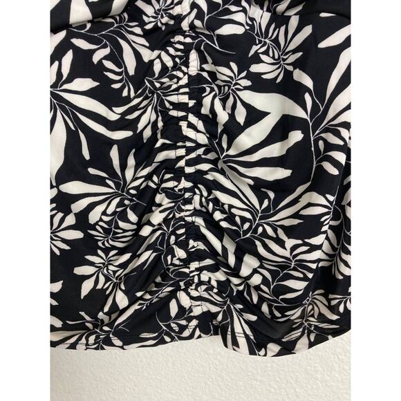 INC International Concepts Top Blouse Black and White Ruched Sleeveless Small - Picture 9 of 13